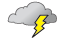 Cloudy; occasional rain and a thunderstorm this morning followed by a couple of thunderstorms this afternoon
