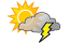 A couple of morning showers and a thunderstorm; otherwise, partly sunny, hot and humid
